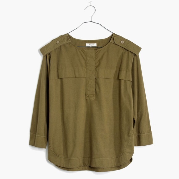 Madewell Tops - Madewell Military Epaulet Popover Tee